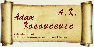 Adam Kosovčević vizit kartica